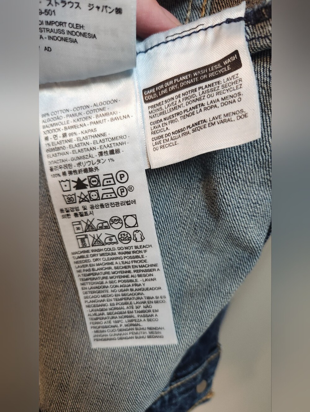 Levi Strauss Trucker Jean Jacket Cotton - Large - Picture 5 of 7